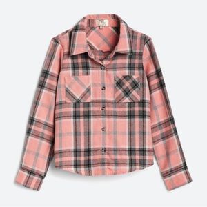 💥 BOGO 💥 NWT Dizzy Lizzy Pink & Grey Flannel | Button Down | 14 / 16